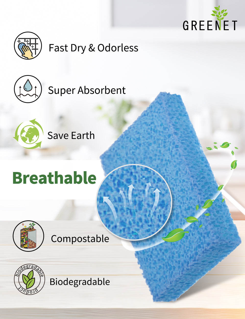 Cellulose Kitchen Sponges